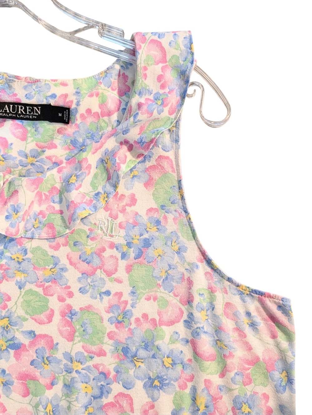 Lauren Ralph Lauren Black Label Floral Nightgown Sleep Dress M Cotton Viscose - Picture 3 of 13